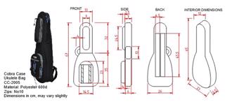 Concert Ukulele Bag Dimensions 